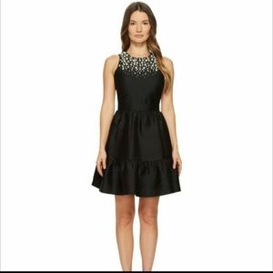 Kate Spade Size 14 Pearl Embellished Mikado Dress Open Back